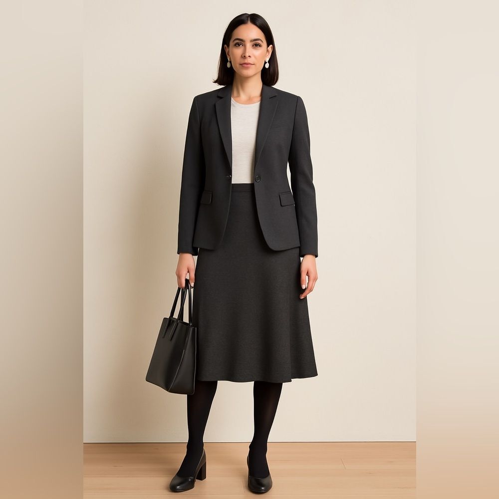 Eileen Fisher Petite Merino Wool Midi Skirt NWT | A-Line Capsule Wardrobe Medium - Picture 10 of 10